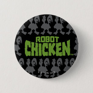 Robot Chicken Silhouette Pattern Ronde Button 5,7 Cm