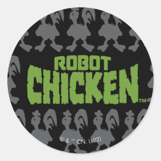Robot Chicken Silhouette Pattern Ronde Sticker