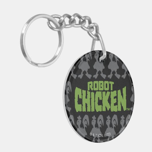 Robot Chicken Silhouette Pattern Sleutelhanger (Voorkant Links)