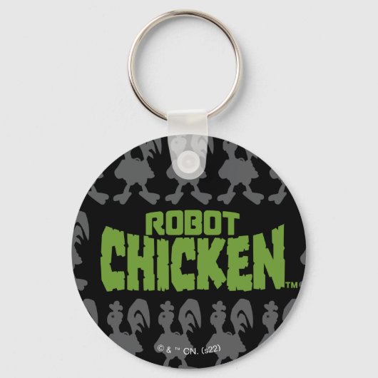 Robot Chicken Silhouette Pattern Sleutelhanger (Voorkant)