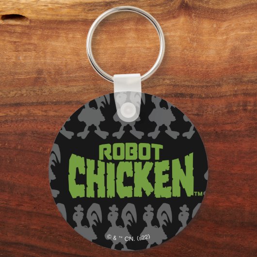 Robot Chicken Silhouette Pattern Sleutelhanger (Voorkant)