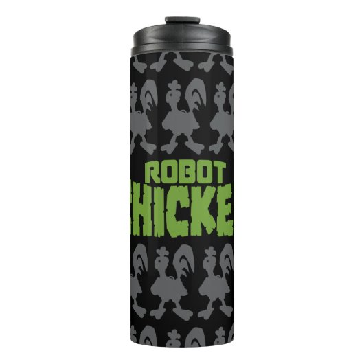 Robot Chicken Silhouette Pattern Thermosbeker (Voorkant)