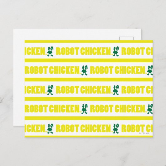 Robot Chicken Stripe Pattern Briefkaart (Voorkant / Achterkant)