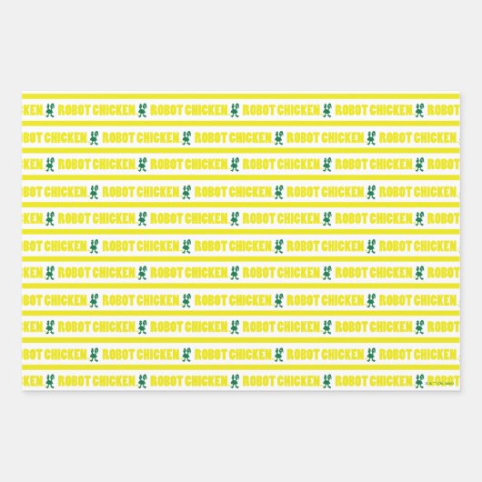 Robot Chicken Stripe Pattern Inpakpapier Vel (Voorkant 3)