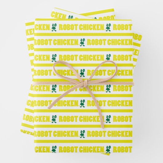 Robot Chicken Stripe Pattern Inpakpapier Vel (In situ)