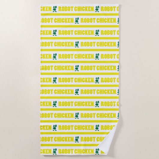 Robot Chicken Stripe Pattern Strandlaken (Voorkant)