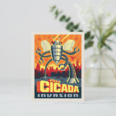 Robot Cicada Briefkaart (Staand voorkant)