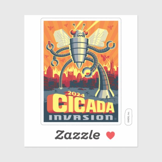Robot Cicada Sticker (Vel)