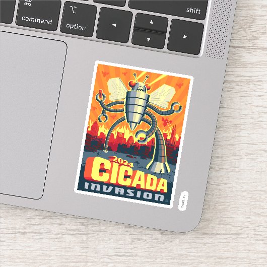 Robot Cicada Sticker (Detail)