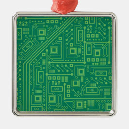 Robot Circuit Board Metalen Ornament