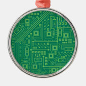 Robot Circuit Board Metalen Ornament (Voorkant)