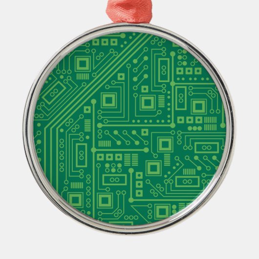 Robot Circuit Board Metalen Ornament (Voorkant)