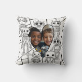 Robot Color-In Fotokussen Kussen (Voorkant)