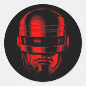 Robot Cop Helmet Ronde Sticker (Voorkant)