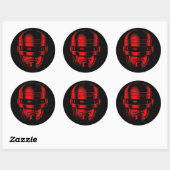 Robot Cop Helmet Ronde Sticker (Vel)