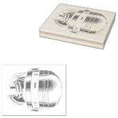 Robot Cop Helmet Rubberstempel (Gestempeld)