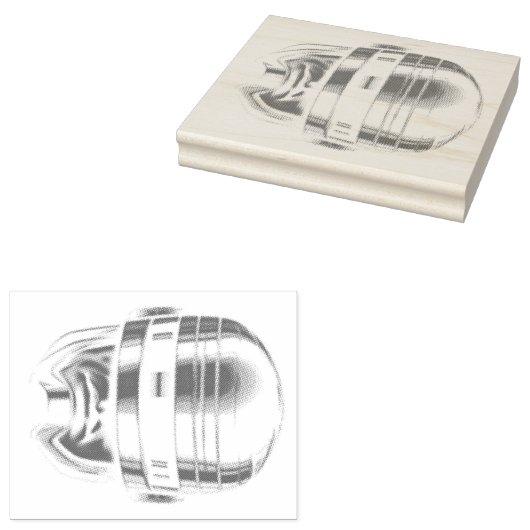 Robot Cop Helmet Rubberstempel (Gestempeld)