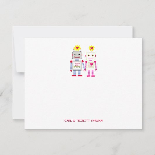 Robot Couple Hartelijk dank Notitiekaartje (Voorkant)