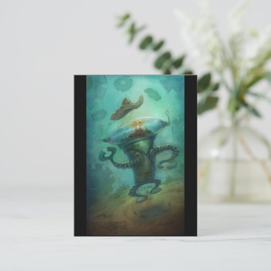 Robot Cowboy Briefkaart (Staand voorkant)