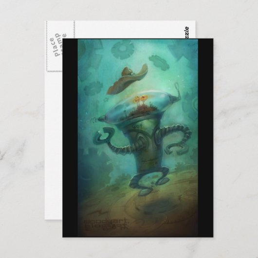 Robot Cowboy Briefkaart (Voorkant / Achterkant)