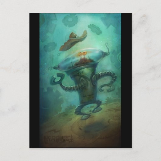 Robot Cowboy Briefkaart (Voorkant)