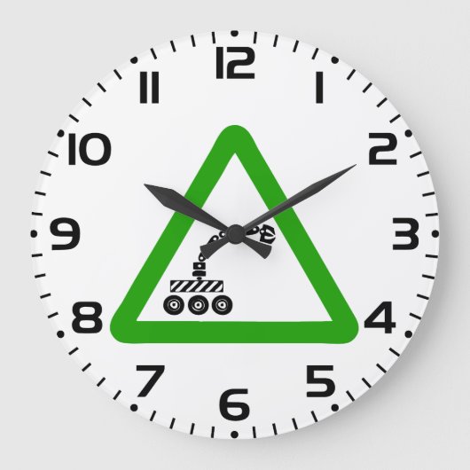 Robot Crossing Warning Sign Grote Klok (Voorkant)