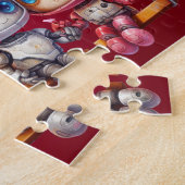 Robot Custom Child Name Valentine's Day Puzzle Legpuzzel (Zijkant)