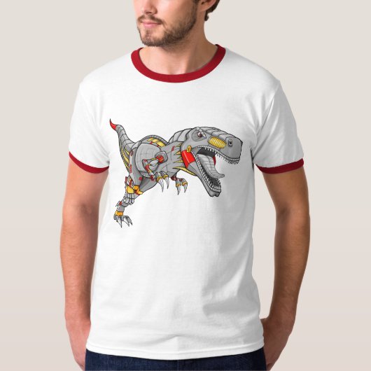 Robot Cyborg Tyrannosaurus Dinosaur T-shirt (Voorkant)