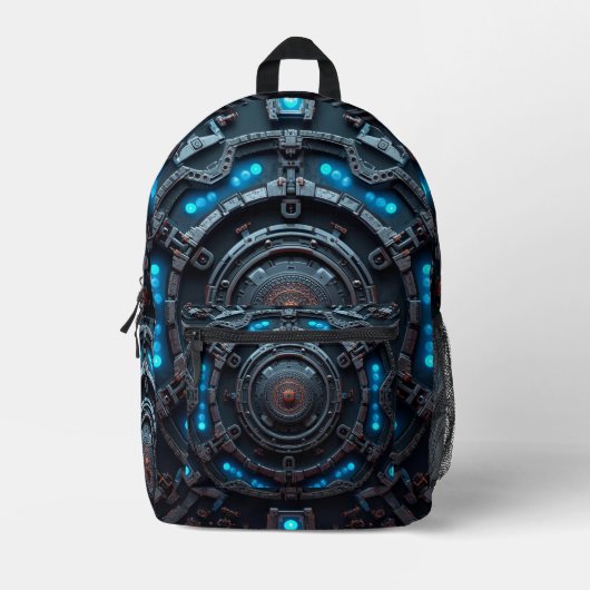 Robot Design Backpack – Trendy Tech Style Bag Bedrukte Rugzak (Voorkant)