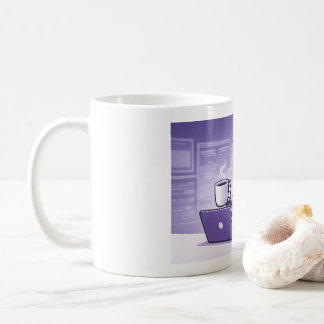 Robot die koffie drinkt, klassieke mok, 330 ml koffiemok