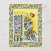 ROBOT DIE OP VERLIES KIJKT, HARTVERKEERMACHINESCUT BRIEFKAART (Voorkant)