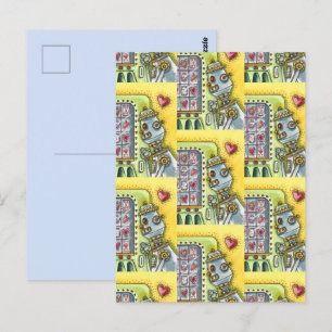 ROBOT DIE OP VERLIES KIJKT, HARTVERKEERMACHINESCUT BRIEFKAART