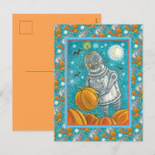 ROBOT DIE POMPELMOEZEN PAKT, HALLOWEEN MECHANISCHE FEESTDAGENKAART (Voorkant / Achterkant)