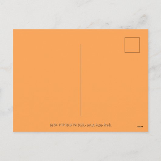 ROBOT DIE POMPELMOEZEN PAKT, HALLOWEEN MECHANISCHE FEESTDAGENKAART (Achterkant)