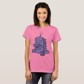 Robot Dino - Blauw T-shirt (Voorkant volledig)