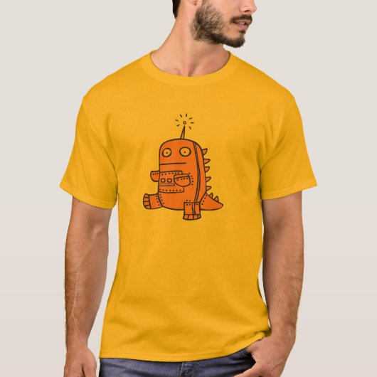 Robot Dino - Oranje T-shirt (Voorkant)