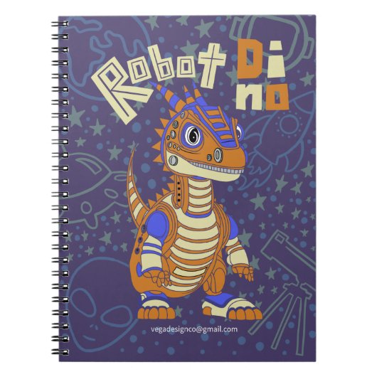 Robot Dino Spiral Notitieboek (Voorkant)