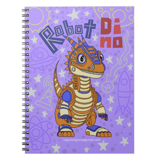 Robot Dino Spiral Notitieboek (Voorkant)