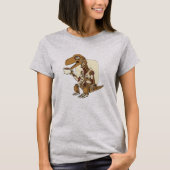 Robot Dinosaur Drinking Coffee T-Shirt (Voorkant)