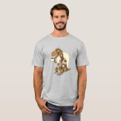 Robot Dinosaur Drinking Coffee T-shirt (Voorkant volledig)