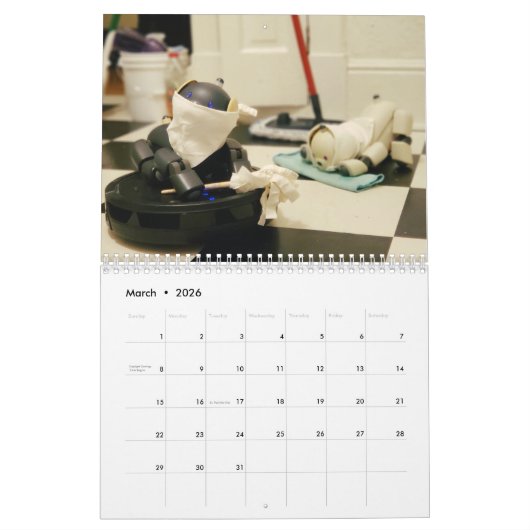 Robot Dog Agenda Kalender (Mar 2026)