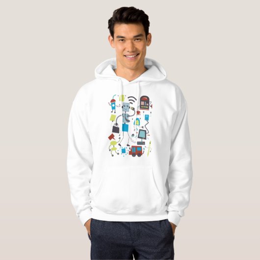 Robot Doodles Hoodie (Voorkant volledig)