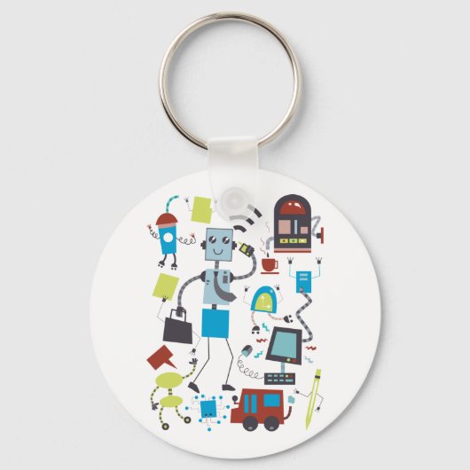 Robot Doodles Sleutelhanger (Achterkant)