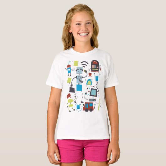 Robot Doodles T-shirt (Voorkant volledig)