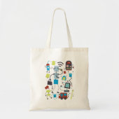 Robot Doodles Tote Bag (Voorkant)