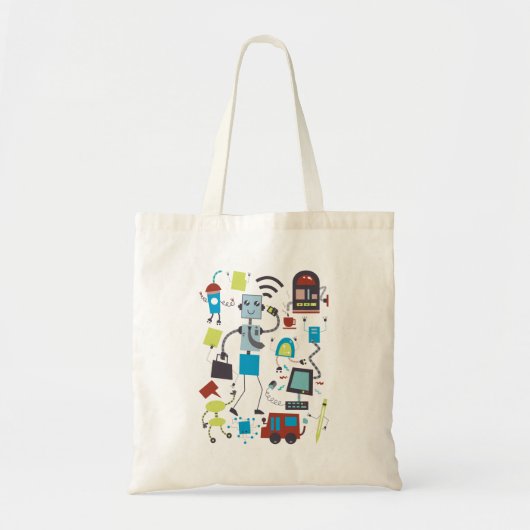 Robot Doodles Tote Bag (Voorkant)