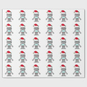 Robot draagt kerstmuts cadeaupapier (Vlak)