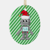 Robot draagt kerstmuts keramisch ornament (Rechts)