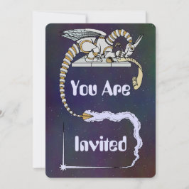 Robot Dragon schrijft in Scroll Kaart