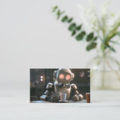 Robot drink koffie klantenkaartje (Staand voorkant)